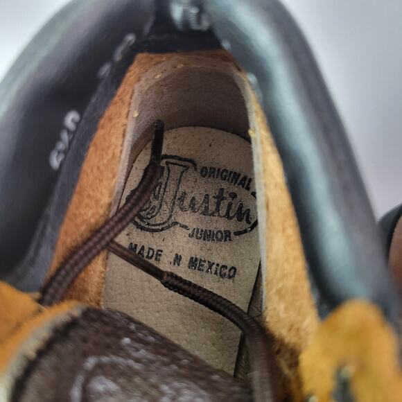 Justin Kiltie Roper Lace Up Toddler Boots Brown Leather Size 5.5 D Baby Justin - Picture 5 of 11